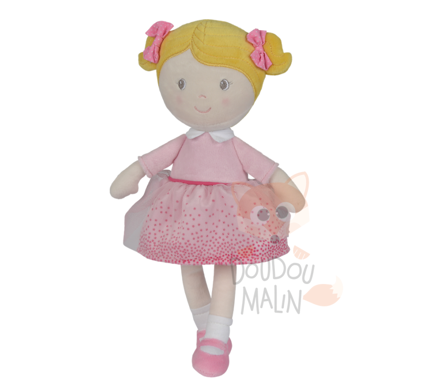 plush doll pink dress 30 cm 